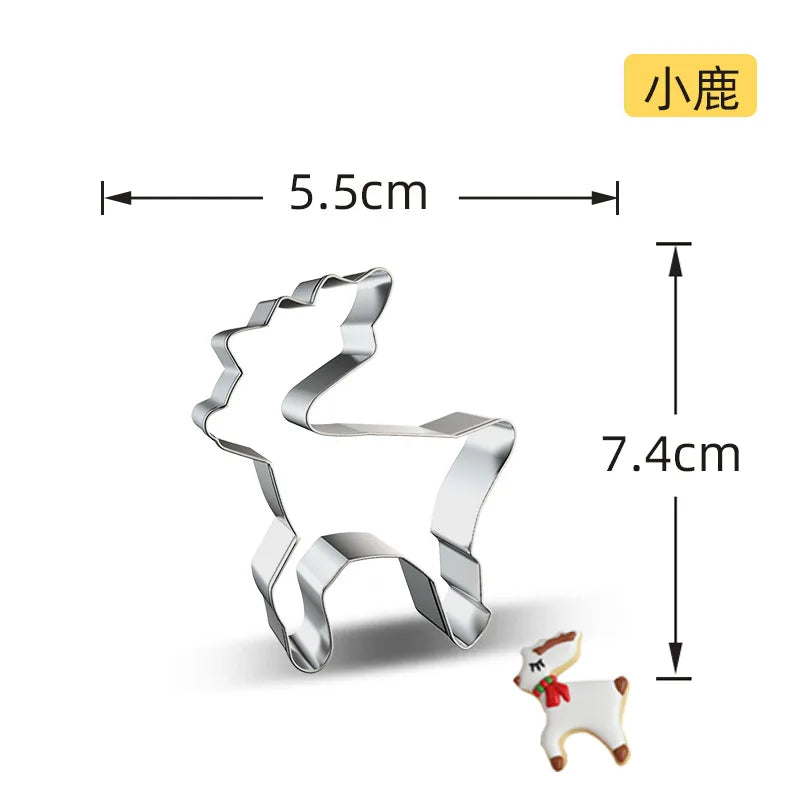 Christmas Cookie Cutter Stainless Steel Biscuit Mold Baking Tool Christmas Theme Snowflake Santa Claus Cake Biscuit Mould M542