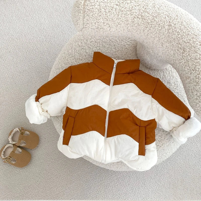 Autumn and winter new style baby clothes for 0-3 years old baby clothes for baby girls and boys color-matched cotton coat