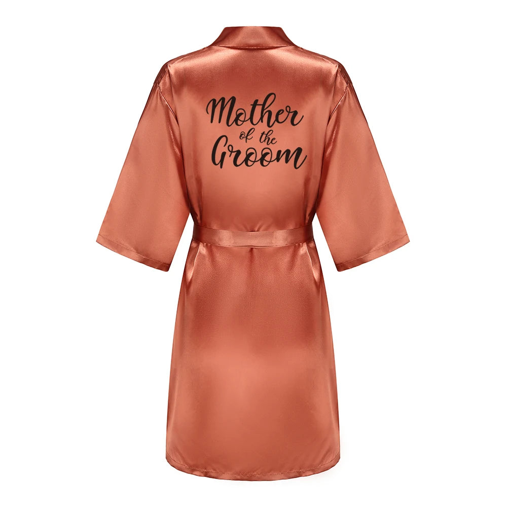 New Caramel Bathrobe Bride Satin Robe Women Getting Married Bride Hen Party Sisters Sqaud Mother Wedding Bridesmaid Robes