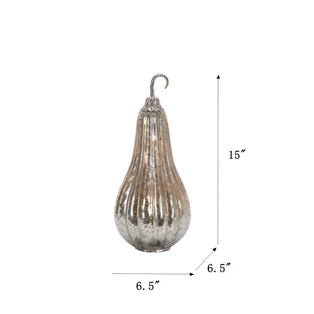 6.5x6.5x15' Foil Glass Lustre Mercury Gourd, Ornament Decor for