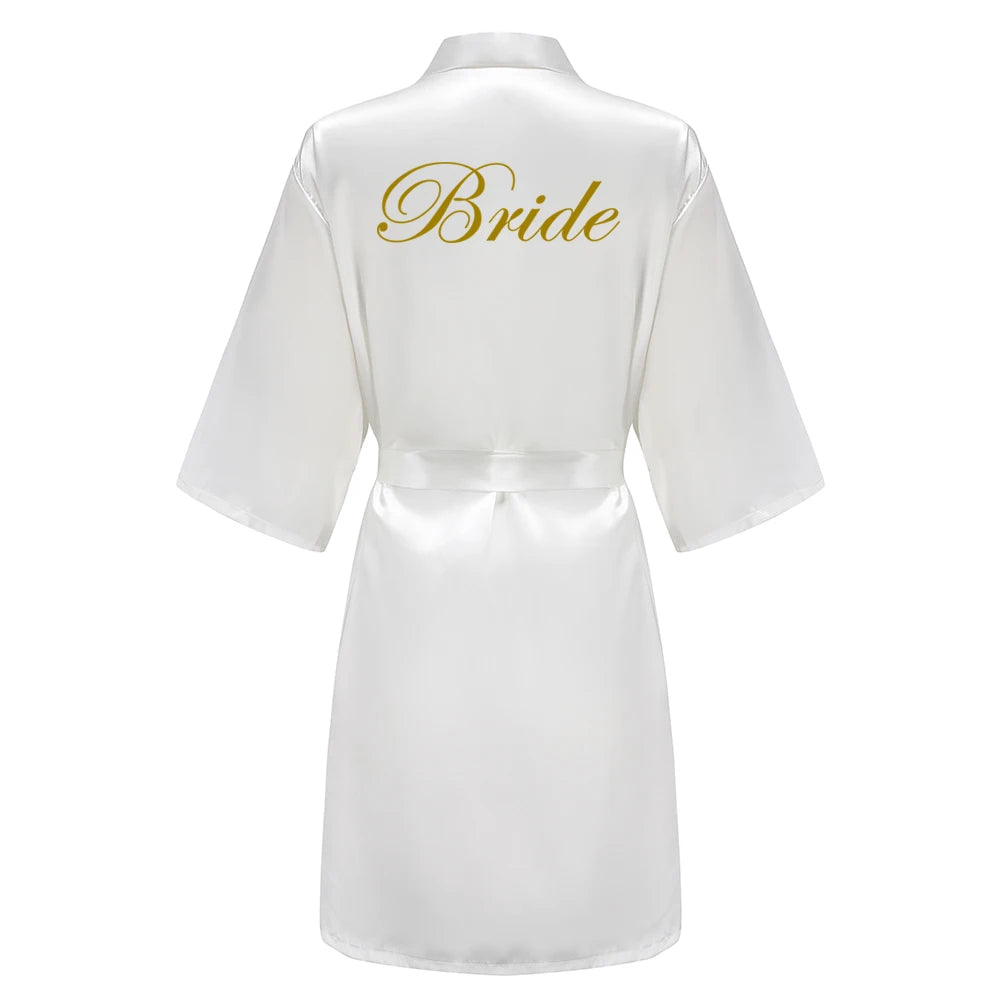 New Caramel Bathrobe Bride Satin Robe Women Getting Married Bride Hen Party Sisters Sqaud Mother Wedding Bridesmaid Robes