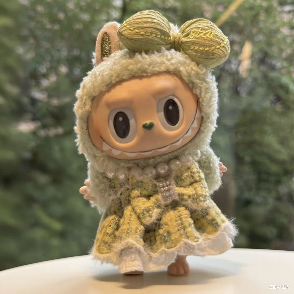 Clothes For Labubu Suspender Pearl Skirt Hair Accessories Set Clothing Accessories Suitable For 15 Cm 17 Cm 1st To 3rd Gen