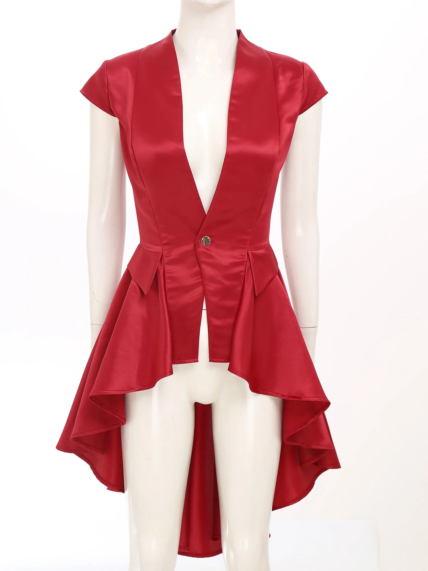 Women Medieval Renaissance Vampire Cosplay Costume Victorian Waterfall Waistcoat Jacket Gothic Steampunk Tail Coat for Halloween