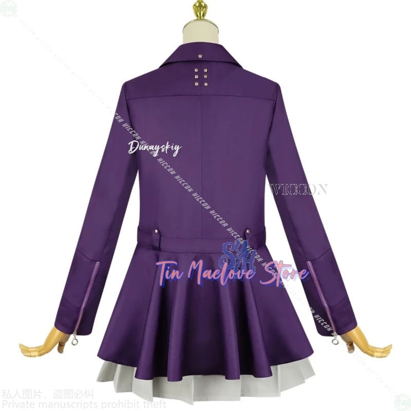 Anime Game The Hundred Cosplay Kirifuji Nozomi Costume Purple Punk Coat Y2k Fashion Jirai Kei Girls Dress JK Uniform Halloween