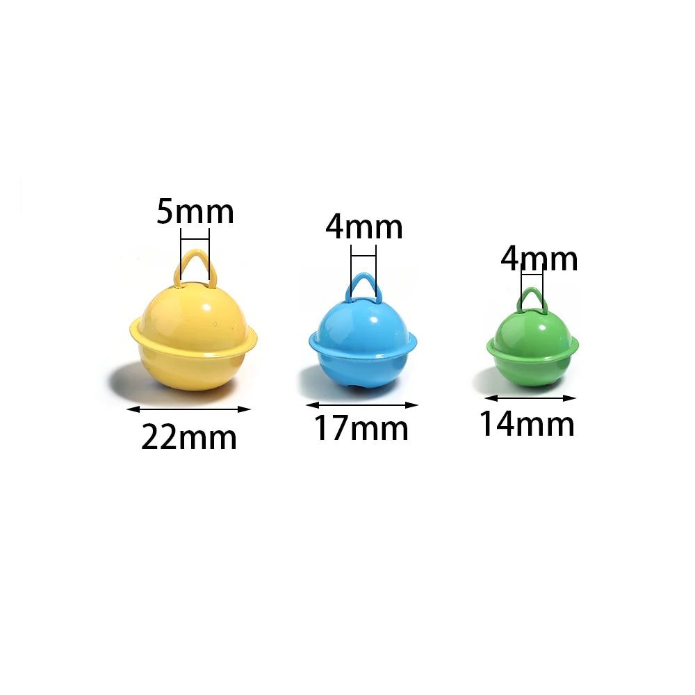 30pcs/lot 14/17/22mm Mix Color Metal Jingle Bells Loose Beads Festival Party Christmas Decoration DIY Crafts Jewelry Accessories