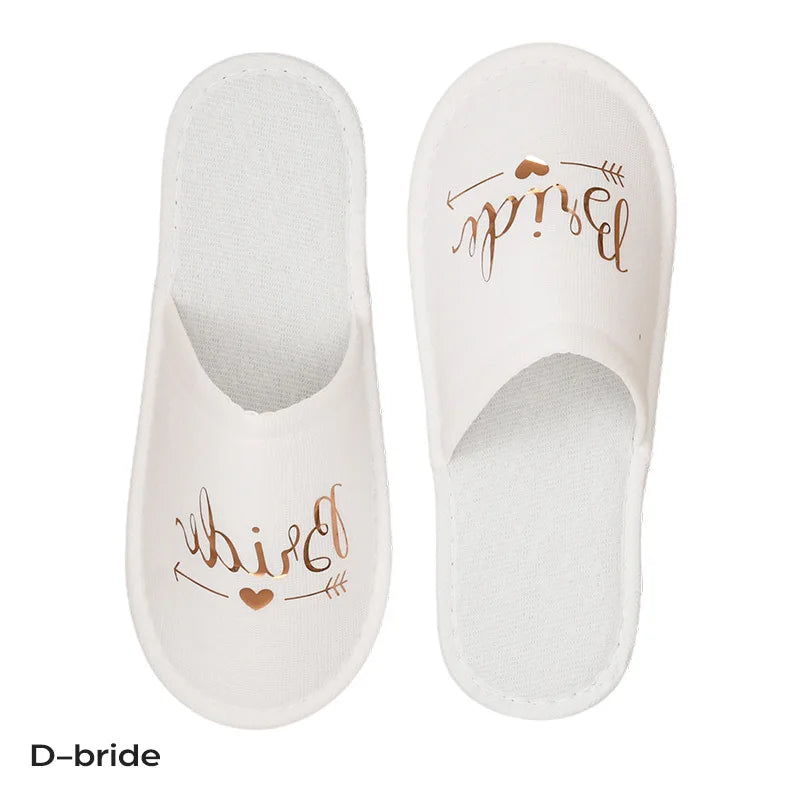 Bride Bridesmaid Slippers,Wedding Party Disposable Slippers Bridal Party Slippers Set Lightweight Cozy Soft Sole Flats Wholesale