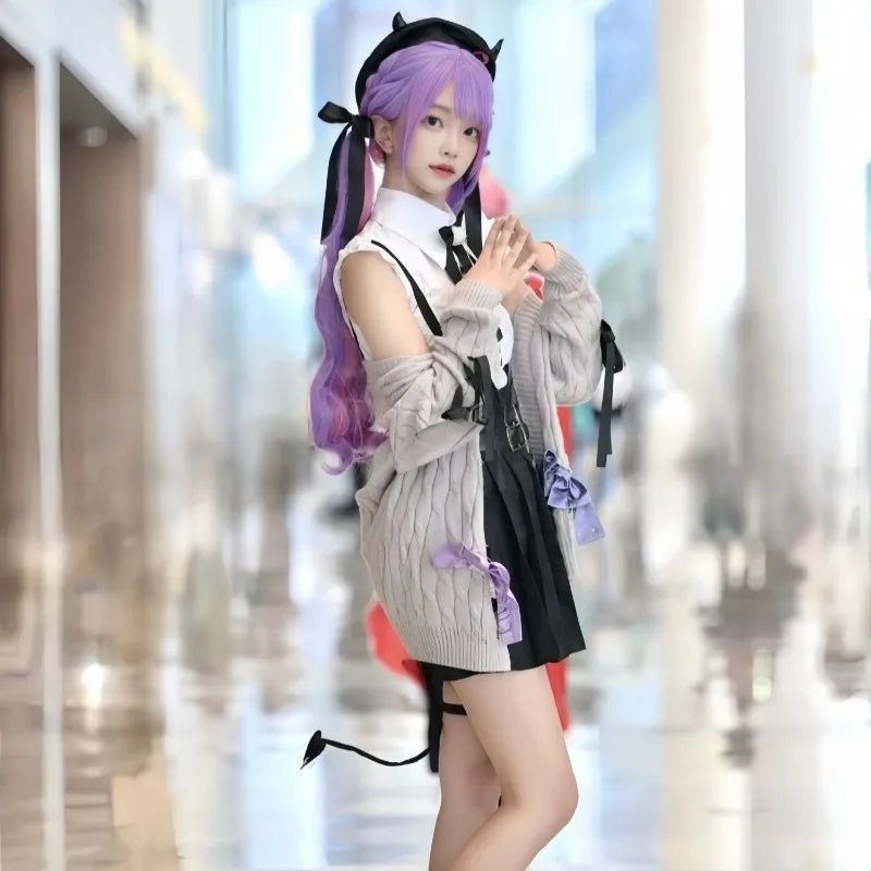 Anime Tokoyami Towa Cosplay Costume White Undergarment Coat Skirt JK Uniform with Accessories Full Set for Women Theme Party