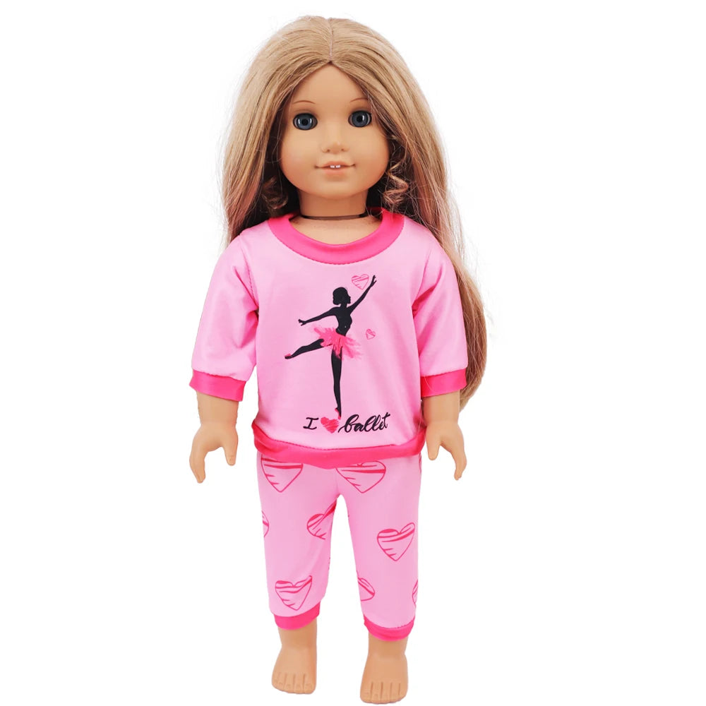 43Cm Baby Doll Clothes Accessories Pink Series Pajama Swimsuit for 18inch Girl American & 43 cCm Baby Reborn Doll,Our Generation