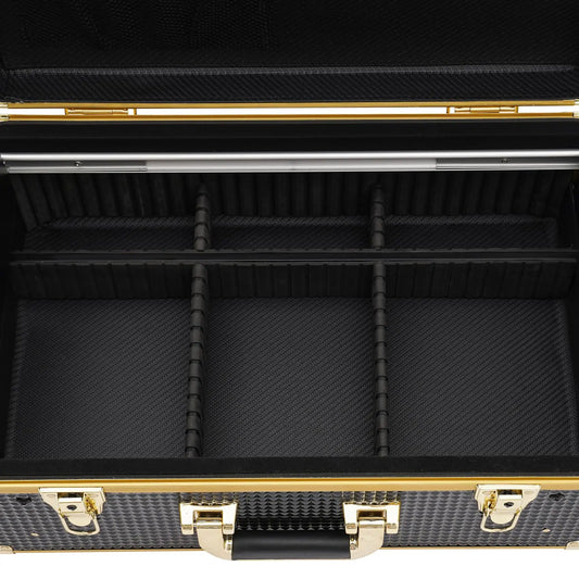 Cncest Beauty Salon Barber Case,Hair Stylist Tool Kits Organizer,Professional Barber Travel Carry Case for Hair Scissors Tools H