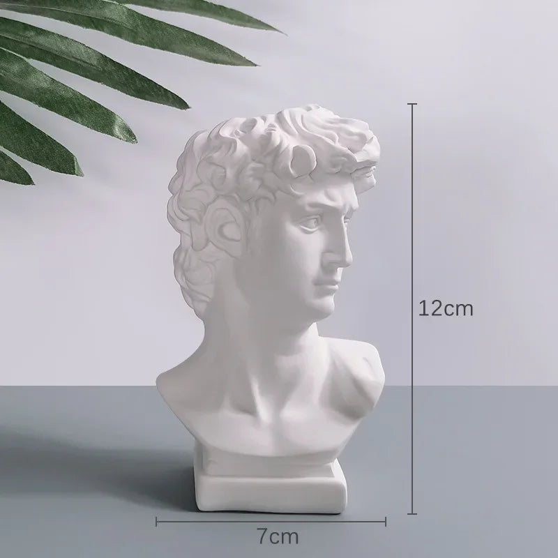 Nordic Portrait Vase Human Head Flower Vase Cachepot Resin David Sculpture Pen Holder Makeup Brush Storage Box Desk Accessories