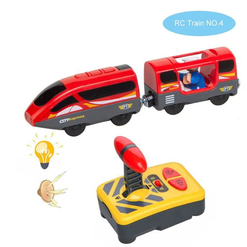RC Electric Train Set Truck Magnetic Train Diecast Slot Car Toy Fit for Wooden Railway Train Track Birthday Christmas Gift