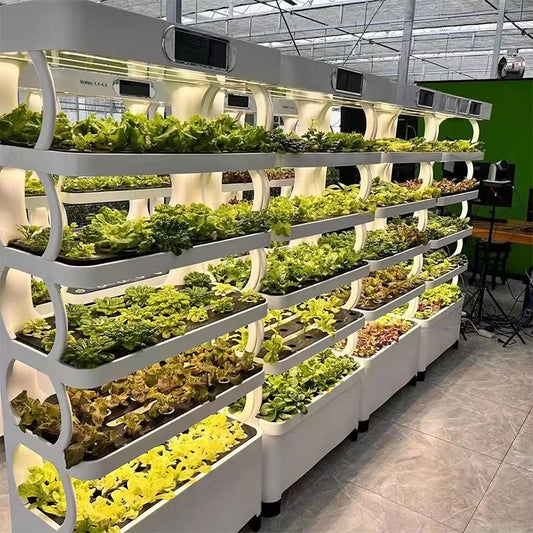 Smart Vertical Hydroponic Tower System - Automated Indoor Vegetable Growing Machine with LED Grow Lights for Home Garden