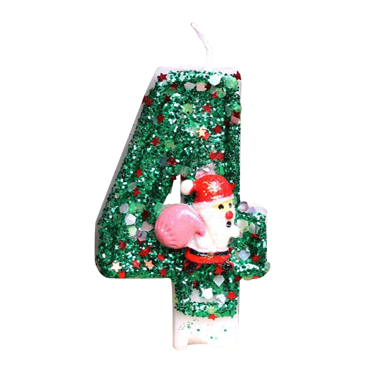 Sparklers Birthday Candle 0-9 Number Digital Candles Santa Claus Cake Topper Birthday Christmas Party Decoration Baby Shower