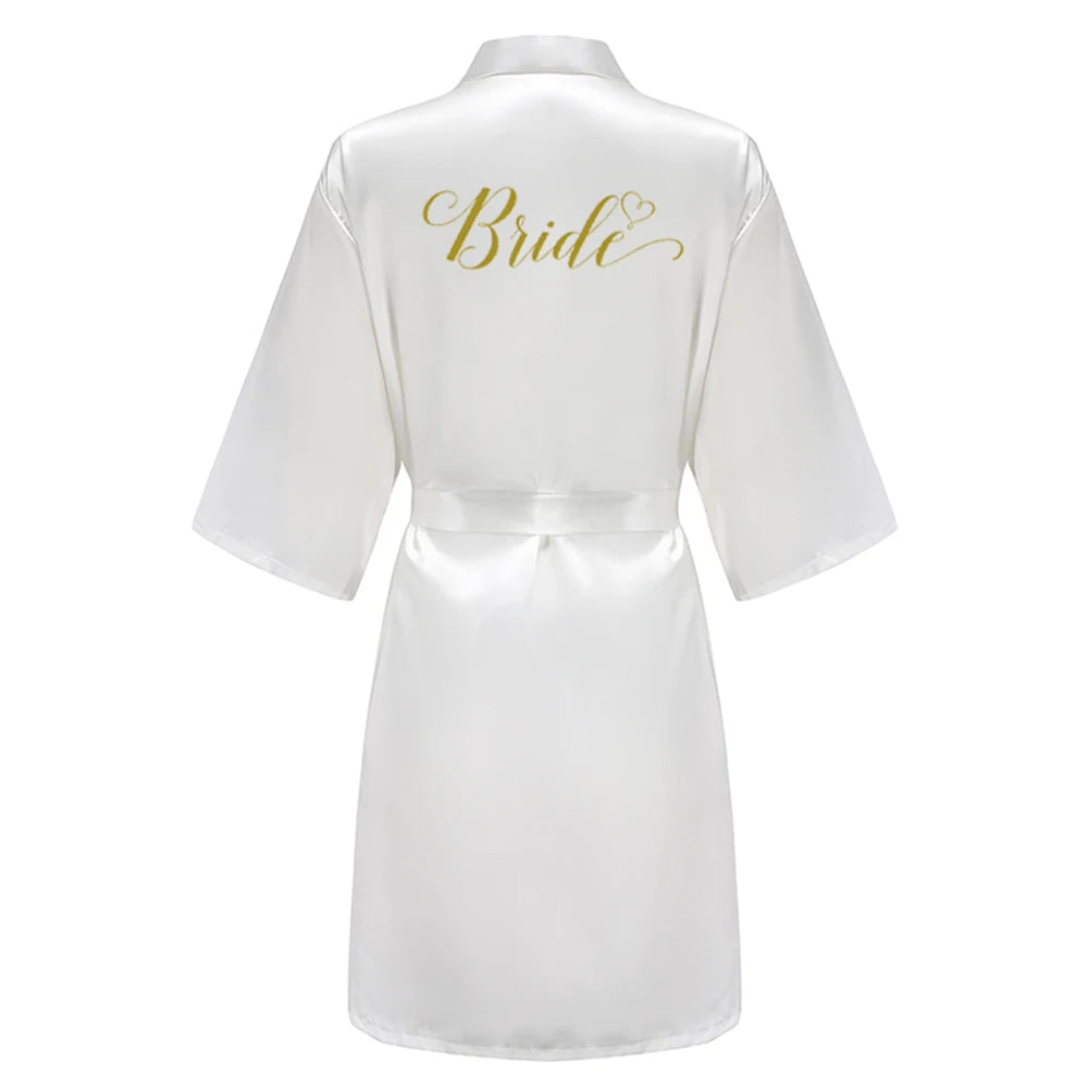 New Caramel Bathrobe Bride Satin Robe Women Getting Married Bride Hen Party Sisters Sqaud Mother Wedding Bridesmaid Robes