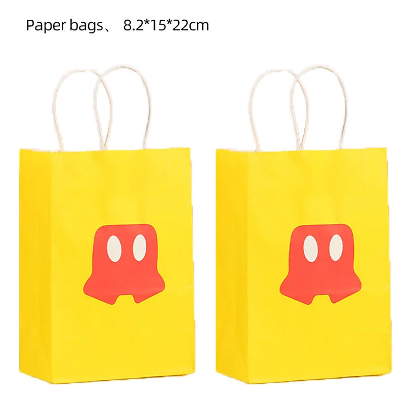 21*15*8cm Disney Mickey Mouse Paper Gift Bag Festival With Handles Baby Shower Candy Bags Kids Minnie Birthday Party Supplies ﻿