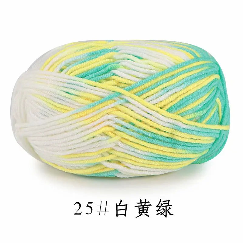 5Strands 2.5mm Colorful Soft Cotton Baby Knitting Wool Yarn Crochet Craft  Crochet Fancy Yarn Hand Knitting Sweater Baby Clothes