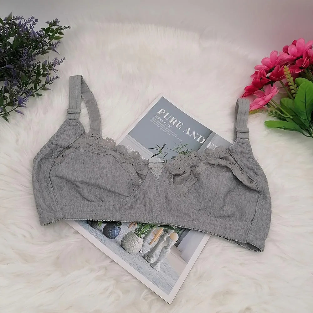 Transparent Summer New Wireless Bras For Women Comfortable Underwear Breathable sexy lace Lingerie Plus Size 34-44 C D Cup C31