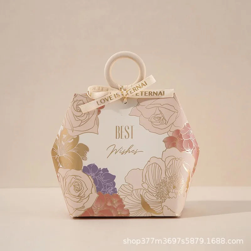 10PCS Creative Small Paper Gifts Box with Handles  Wedding Favors and Candy Boxes for Birthday Party Supplies Chocolate Box