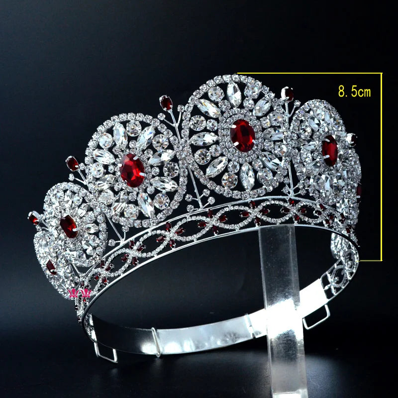 Hairdressing adjustable heads made by high-end rear crown, red stone hand made of red hair, Miss Global Beauty Pageant