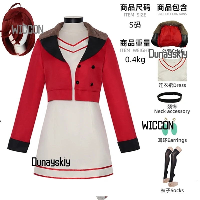 Ayase Momo Ken Takakura‌ Danda Cosplay Costumes Wig Accessions Dan Red Coat Cool Kawaii Sexy Party Daily Jirai Kei Halloween