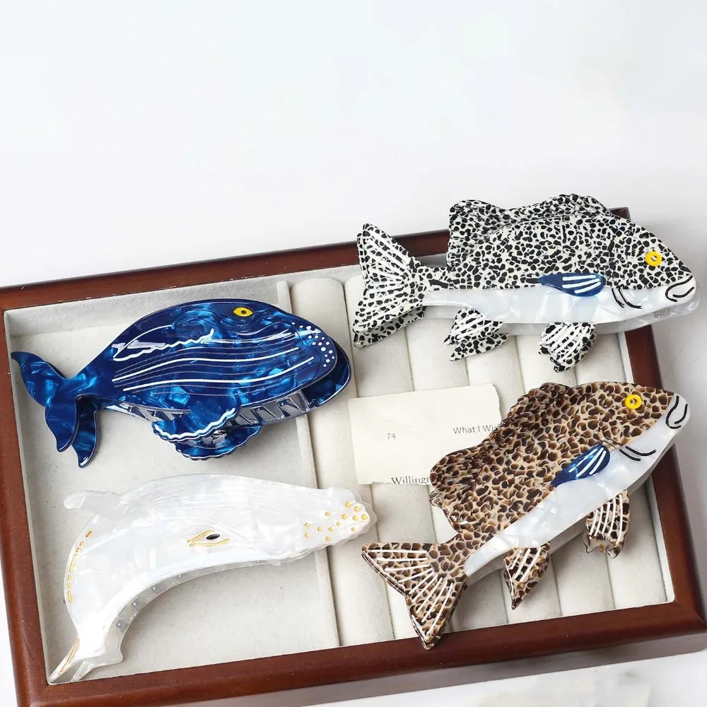 Fashion Sweet Acetate Fish Hair Claw Noctilucent Acetic Acid Sperm Whale Shark Clip Headdress Chick Animal Hair Clip Daily