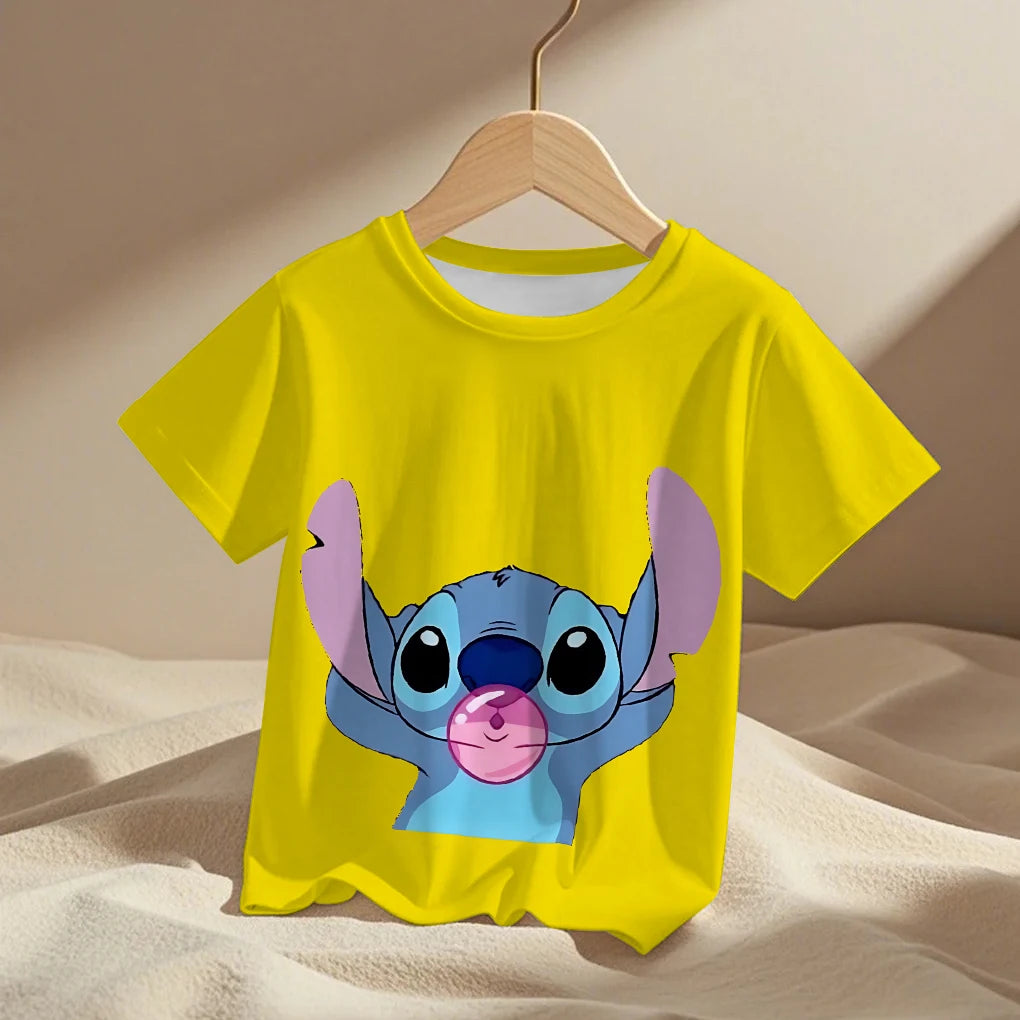 Lilo Stitch Trucksuit Kids T-Shirt Kawaii T Shirt Anime Cartoons Children Casual Clothes Tee Shirt Baby Girl Boy Fashion Y2K Top