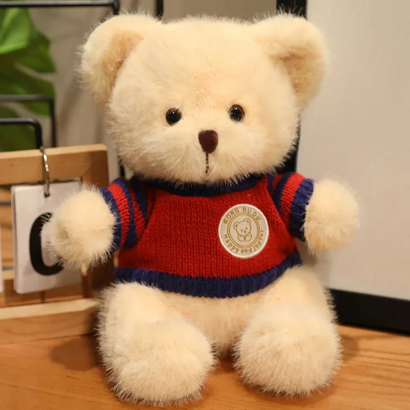 20cm Good Quality Heart Sweater Bear Plush Toys Boys Girls Lovely Cartoon Animals Stuffed Dolls  Christmas Birthday Present