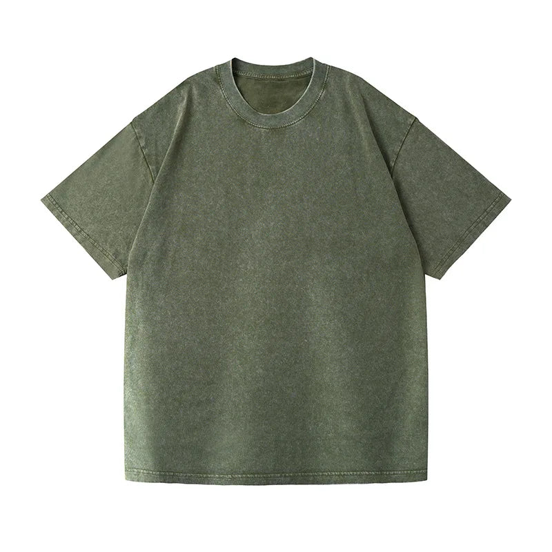 Quality Oversized Acid Washed Y2K T Shirt men Vintage T-shirts Streetwear Mineral Wash Tee Shirts boy Loose Luxury Brand Tops
