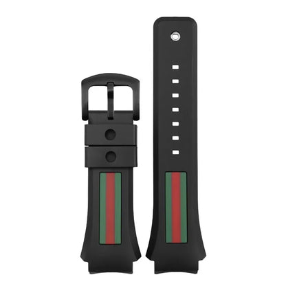 29-21mm For Gucci YA137/YA137107A Rubber Watch Strap Dedicated Protruding Port Band Waterproof Man Black Watch Bracelet