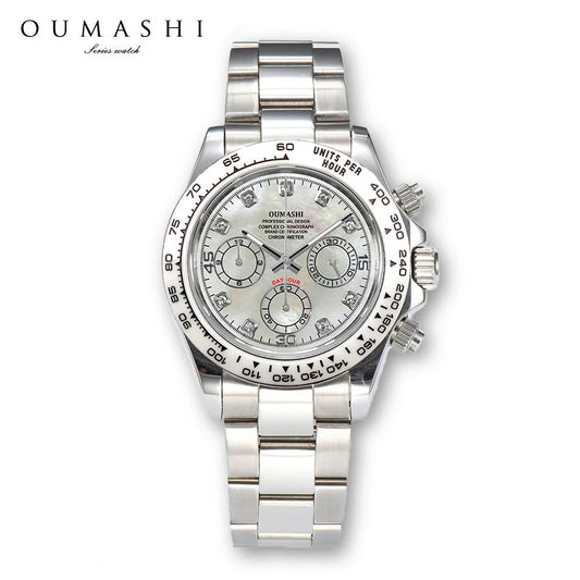 39mm Men's watch Shell Face Dial watch waterproof sapphire glass Stainless steel quartz watch VK63 movement Chronograph watch