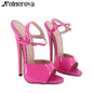 18cm Open Toe Sandals Ultimate Stilettos Multi-color Patent Leather Handmade Sandals Sexy Fetish High Heels Customizable Sandals