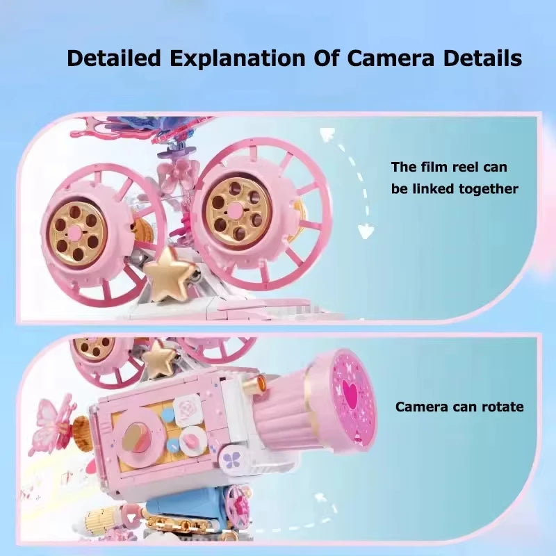 1109PCS building blocks flower butterfly shadow camera decoration desktop decoration model children's toy girl Christmas gift