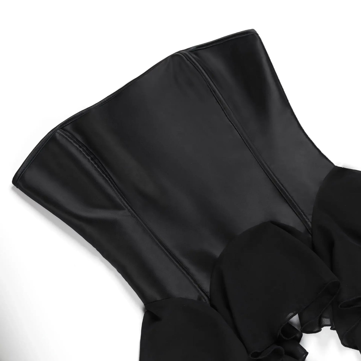 Womens Corset Dress Satin Overbust Bustier Waist Cincher Body Shaper Sexy Lingerie Lace Skirt Corsets