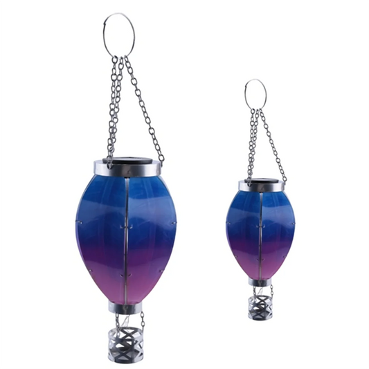 Art & Gift Solar Hot Air Balloon Lantern - Hanging Solar-Powered LED Lights, Waterproof Portable Decorative,1Pcs,A