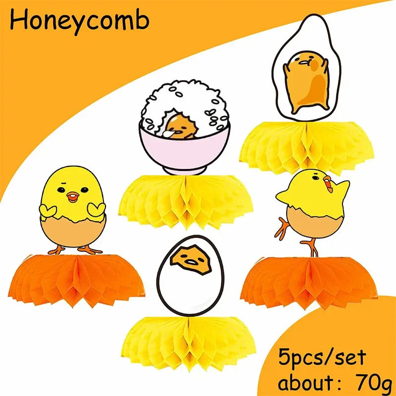 Gudetama: An Eggcellent Theme Birthday Party Cutlery Paper Cups Paper Plates Paper Disposable Party Decoration Supplies For Toys