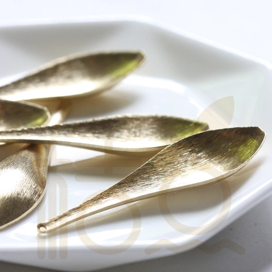 Premium Plated Solid Brass Brushed Spoon Charm - 50x14mm (4332C)
