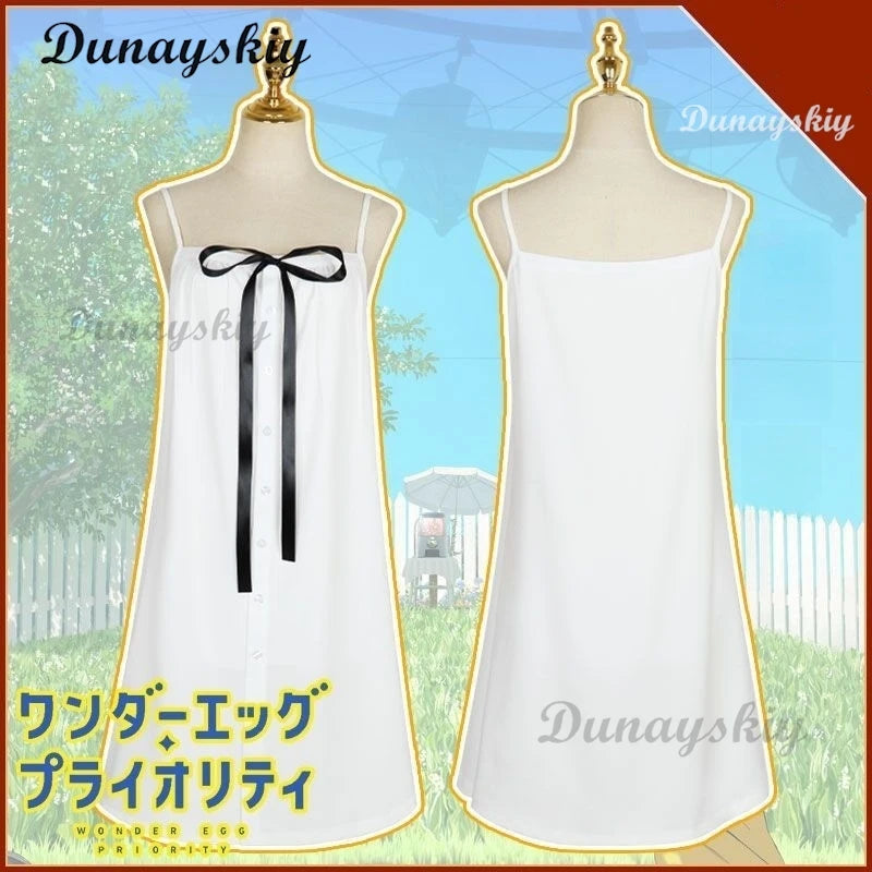 Friel Cosplay Anime Costume Wig White Dress Lolita Daily Wear Cos Hair Orange Full Set Suit Halloween Party