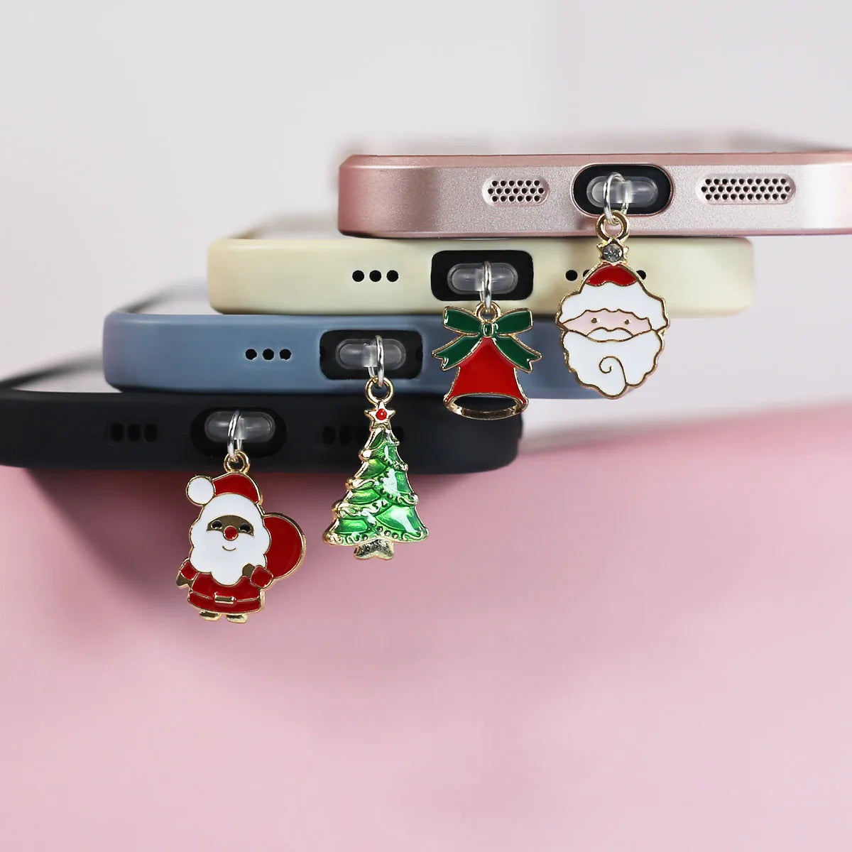 Christmas Santa Claus Christmas Tree Christmas Hat Mobile Dust Plug Pendant For IPhone Accessories Decoration Type-C Port Dust