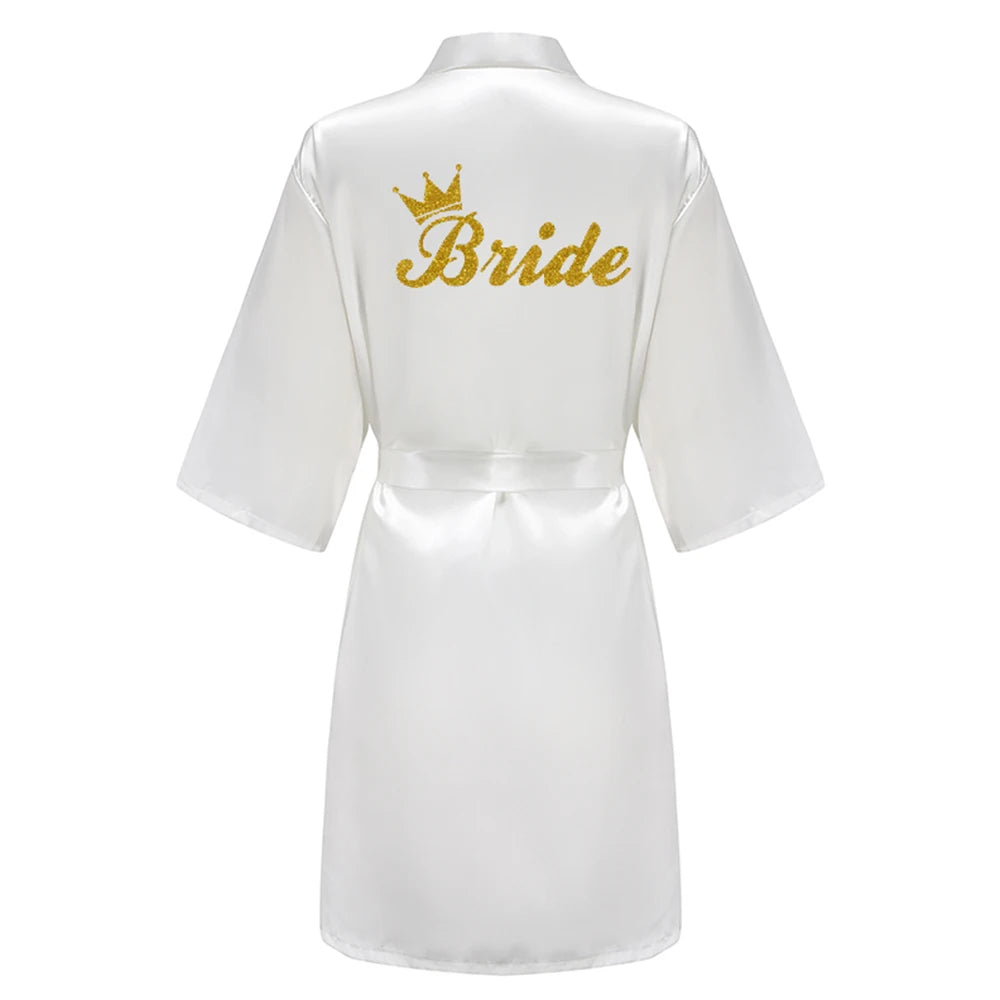 New Caramel Bathrobe Bride Satin Robe Women Getting Married Bride Hen Party Sisters Sqaud Mother Wedding Bridesmaid Robes
