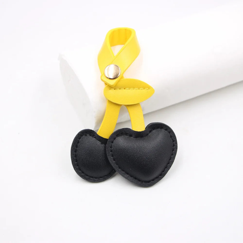 Yupsk Cute 3D Peach Heart Cherry Car Key Chains Red Pink Love Versatile Bag Pendant Key Chains For Women Girls