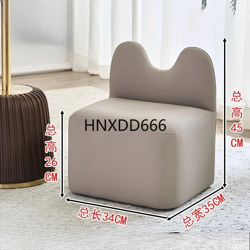 household high-end living room luxury shoe change stool with backrest footstool sofa hair stool
