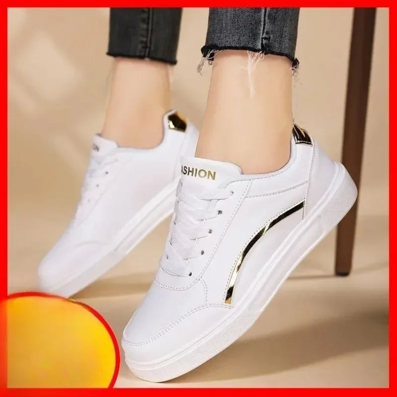 Women Sneakers Thick Sole Outdoor Fashion Women Casual Shoes 2025 New Lace Up Flat Walking Sneakers Female Zapatos De Mujer