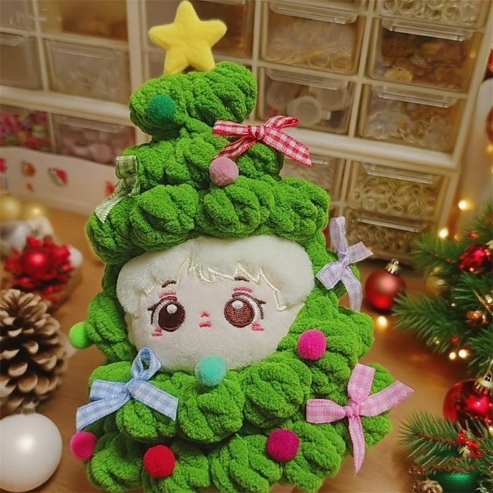 Cute Christmas Doll Plush Coat Clothes 10cm And 17cm Doll Clothing Accessories Creative Labubu Clothes