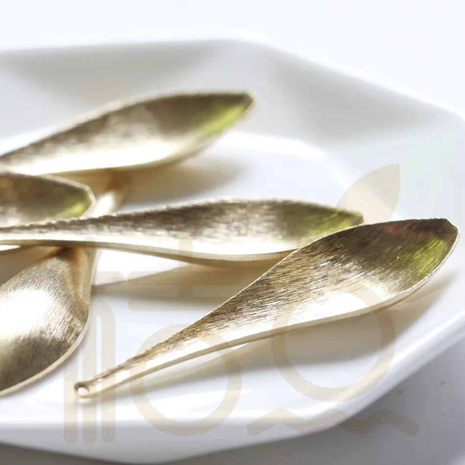 Premium Plated Solid Brass Brushed Spoon Charm - 50x14mm (4332C)