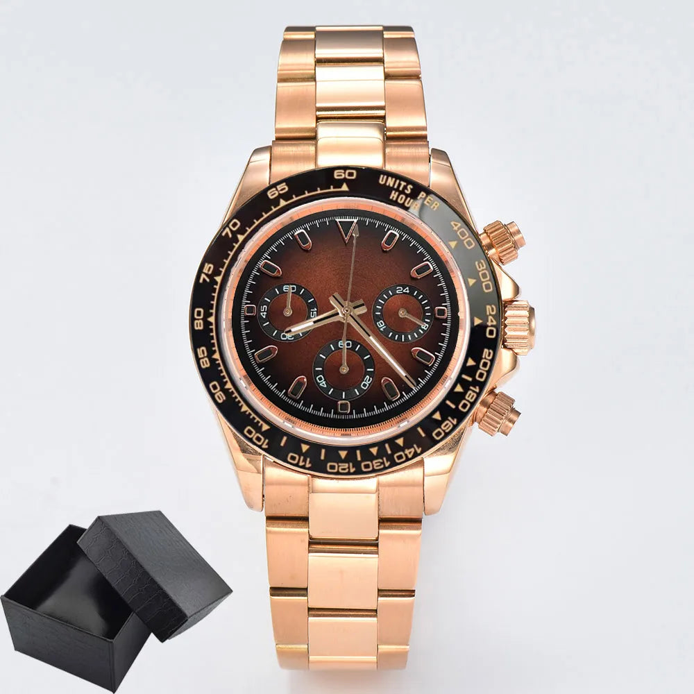 VK63 watch 39.3mm Luxury Watch Men's Chronograph Men's watch vk63 case rose gold watches VK63 Men's Chronograph Waterproof 10ATM