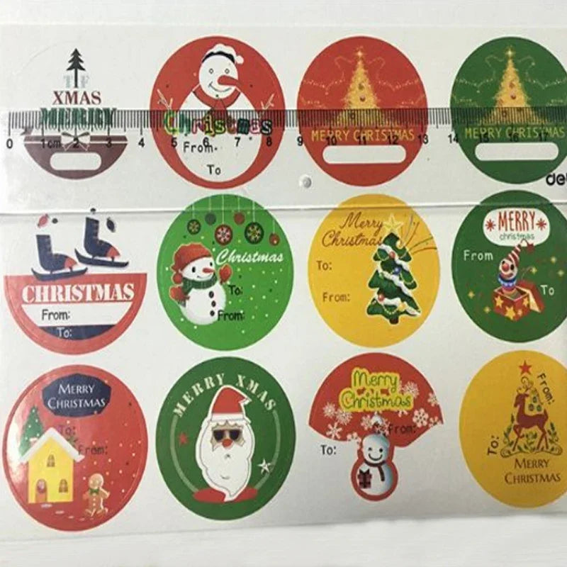 10sheets/lot  Christmas theme kawaii paper adhesive seal sticker gifts sealing sticky decorative  label Gift Sealing Sticker