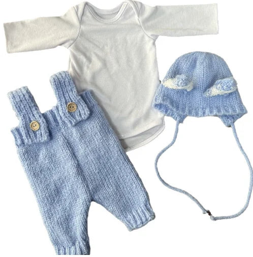 Doll Clothes For 19-22Inch Reborn Baby Doll 48-55cm Reborn Toddler Doll Clothes Accessories Jumpsuit Dress Sweater Knit