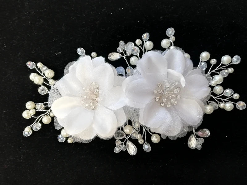 Wedding Bride Headpiece Stunning Crystal Pearls Beading Bridal Hats Hair Accessories with Comb Ceinture Mariage
