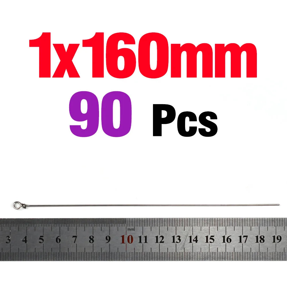 90Pcs Spinnerbait Shaft Wire DIY Spinner Lure Making Supplies Spinner Bait Wire Arm for Bass Trout Freshwater Saltwater Fishing
