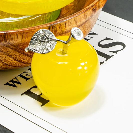 Natural Crystal Apple Jewelry Quartz Home Decoration Christmas Gift 15 Colors Healing Spirit Lucky Halo Desktop Ornament